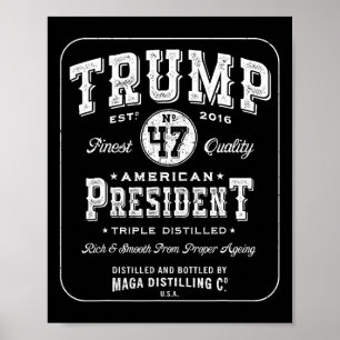 トランプ大統領47ヴィンテージウイスキーラベル2024 Vict ポスター