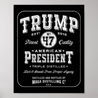 トランプ大統領47ヴィンテージウイスキーラベル2024 Vict ポスター