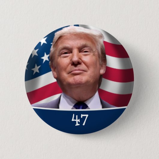トランプ大統領47票2024 缶バッジ (正面)