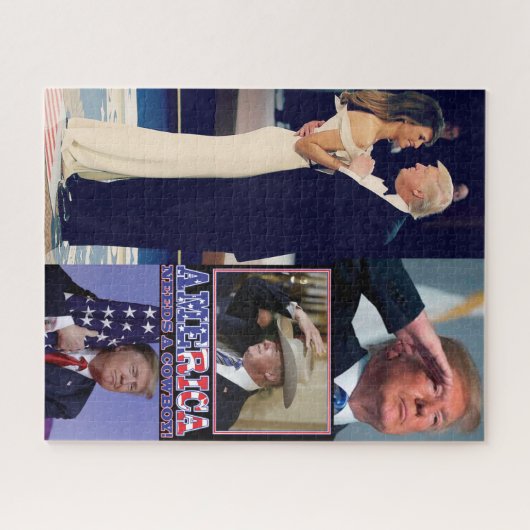 トランプ大統領 – アメリカはカウボーイが必要 ジグソーパズル (横)