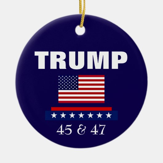 トランプ大統領 クリスマス オブジェ セラミックオーナメント (正面)