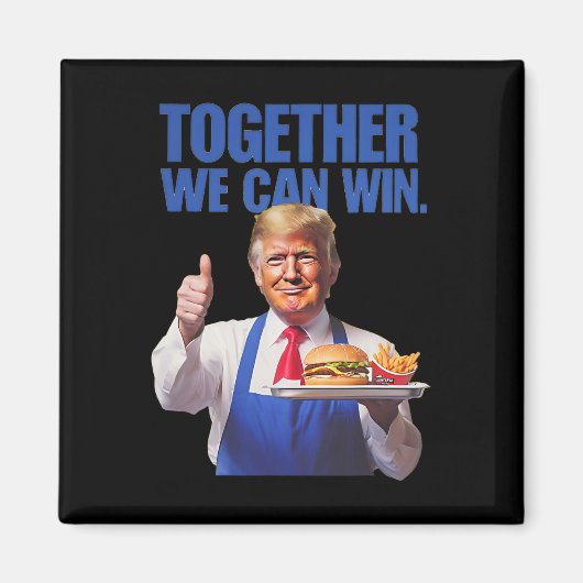 トランプ大統領、フライドポテトを作る マグネット (正面)