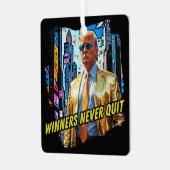 トランプ大統領 – 勝者は決してやめいない メタルオーナメント (正面左)