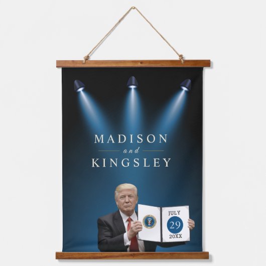 トランプ大統領🇺🇸✨愛国心結婚のカスタム 吊り下げ型タペストリー (正面)