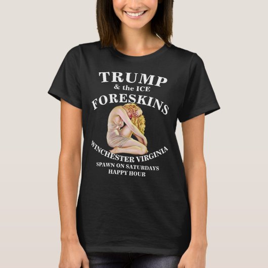 トランプ大統領、自らの包皮と陰嚢を恩赦 Tシャツ (正面)