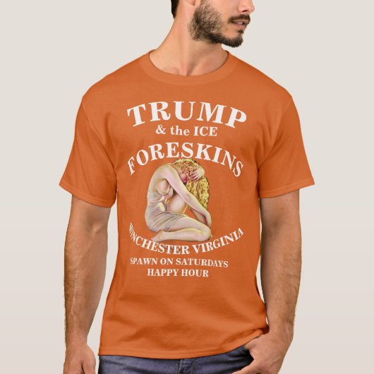 トランプ大統領、自らの包皮と陰嚢を恩赦 Tシャツ (正面)