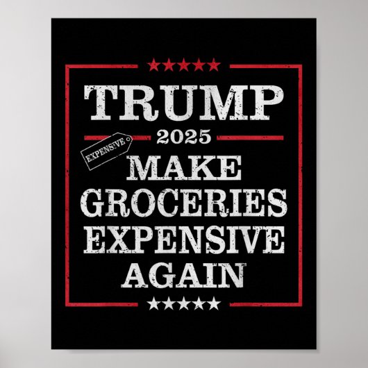 トランプ大統領、食料品を再び高価にするパット ポスター (正面)