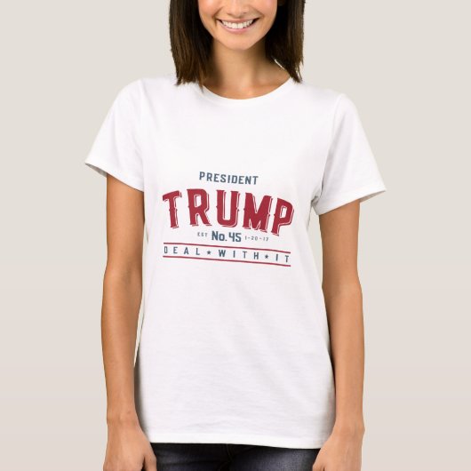 トランプ大統領 45 Deal With It Tシャツ (正面)