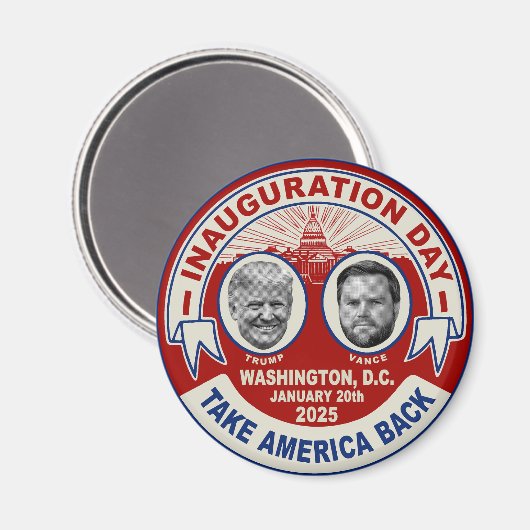 トランプ大統領 JD ヴァンス 就任式の日記念品 マグネット (正面/裏面)