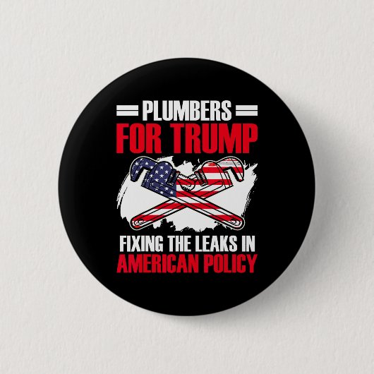 トランプ大統領Plumbing Tech選挙トランプ 缶バッジ (正面)
