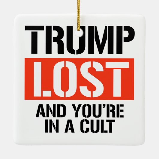 トランプ失ったであなたは宗教的な セラミックオーナメント (裏面)