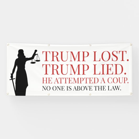 トランプ失ったは誰も法を犯さない 横断幕 (横)