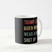 トランプ失ったバイデン氏衣服AマスクShut Up I コーヒーマグカップ (正面右)