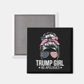 トランプ女の女の子メッシーバンアメリカ国旗サングル愛国者 マグネット (正面/裏面)