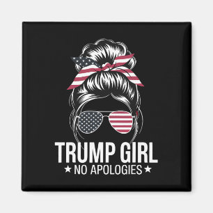 トランプ女の女の子メッシーバンアメリカ国旗サングル愛国者 マグネット