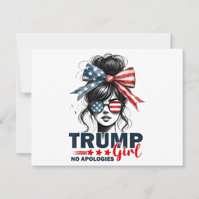 トランプ女の子いいえ謝罪Messy Bunサングラストランプ (正面)