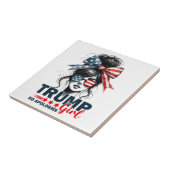 トランプ女の子いいえ謝罪Messy Bunサングラストランプ タイル (側面)