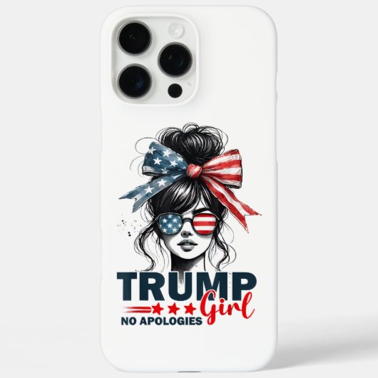 トランプ女の子いいえ謝罪Messy Bunサングラストランプ Case-Mate iPhoneケース (裏面)