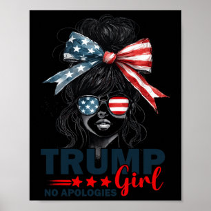 トランプ女の子いいえ謝罪Messy Bun Sungles Trump 20 ポスター