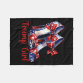 トランプ女の子ハイヒールスティレトスアメリカ国旗トランプ フリースブランケット (正面(横))