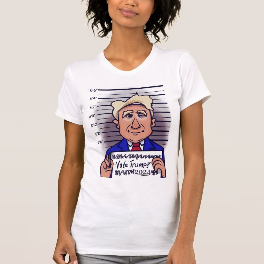 トランプ女子の白Tシャツに投票 Tシャツ (正面)