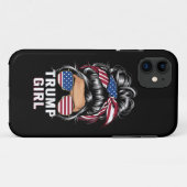 トランプ女子 お団子ヘア アメリカ国旗 トランプ 2024年選挙 Case-Mate iPhoneケース (裏面(横))
