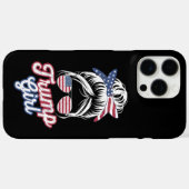トランプ女子 お団子ヘア ビンテージ USA アメリカ国旗 Case-Mate iPhoneケース (裏面 (横))