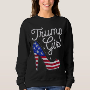 トランプ女子 ハイヒール アメリカ国旗 ラグジュアリー 愛国 スウェットシャツ