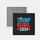 トランプ女子 2024 かわいいトランプ旗 女性 女子 子供 マグネット (正面/裏面)