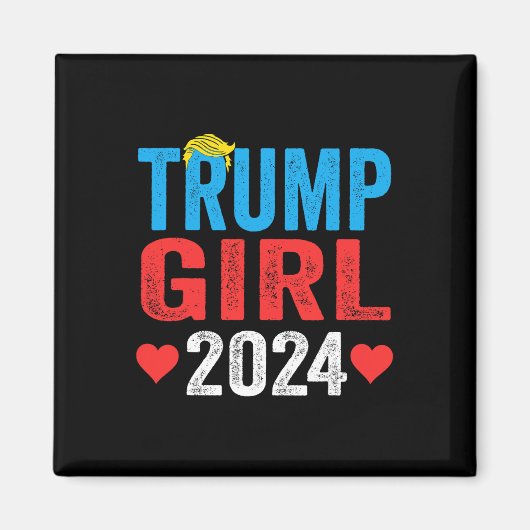 トランプ女子 2024 かわいいトランプ旗 女性 女子 子供 マグネット (正面)