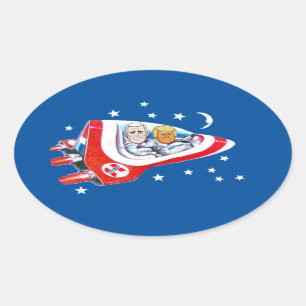 トランプ宇宙力 楕円形シール