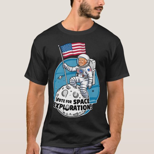 トランプ宇宙飛行士による宇宙探査の投票 Tシャツ (正面)
