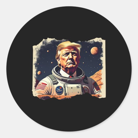 トランプ宇宙飛行士オキュパイ火星宇宙探査ソラ ラウンドシール (正面)