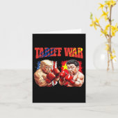 トランプ対おもしろい習近平ボクシングボクシング試合 カード (黄色い花)