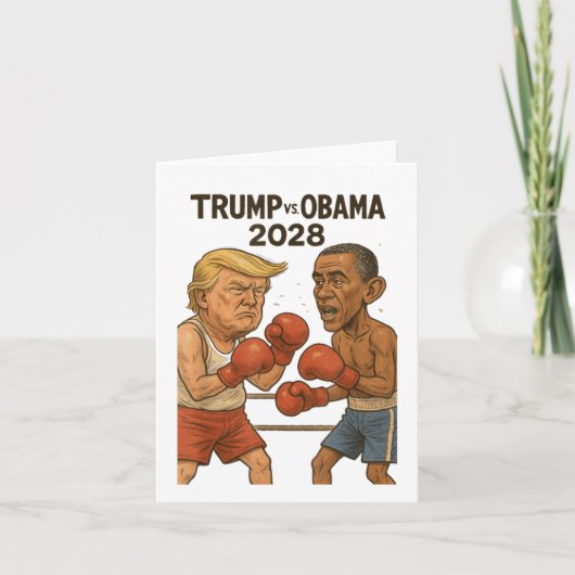 トランプ対オバマ2028ボクシング試合おもしろい カード (正面)