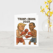 トランプ対オバマ2028ボクシング試合おもしろい カード (黄色い花)
