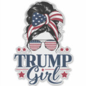 トランプ少女メッシーバントランプ2024選挙アメリカ人 シール (正面)