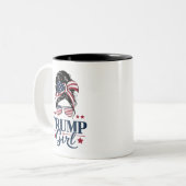 トランプ少女メッシーバントランプ2024選挙アメリカ人 ツートーンマグカップ (正面左)