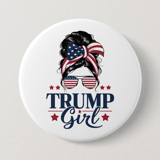 トランプ少女メッシーバントランプ2024選挙アメリカ人 缶バッジ (正面)