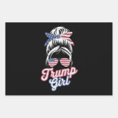 トランプ少女メッシーバンヴィンテージアメリカ国旗 ラッピングペーパーシート (正面)