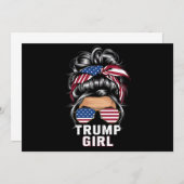 トランプ少女メッシーバンUSA国旗のトランプ2024選挙 招待状 (正面/裏面)