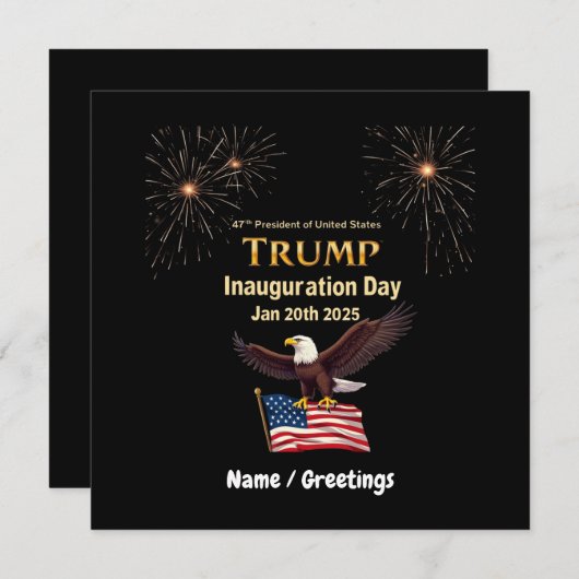 トランプ就任式の日2025大統領の切断可能 招待状 (正面/裏面)