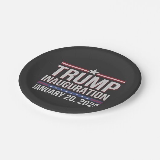 トランプ就任式の日2025年1月の大統領 ペーパープレート (アングル)
