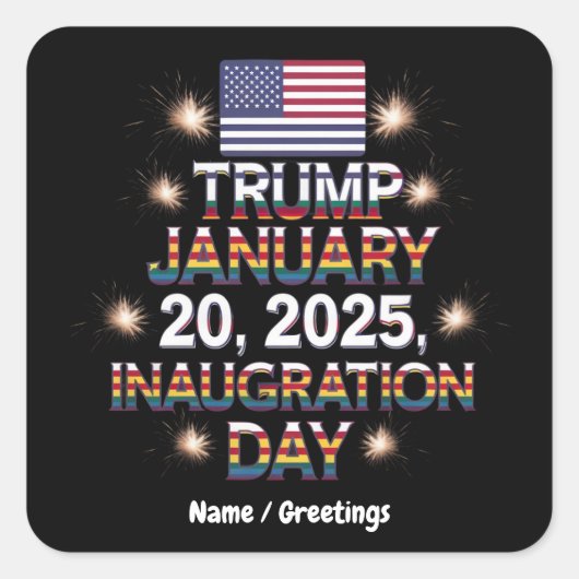 トランプ就任式の日2025年1月20日 スクエアシール (正面)