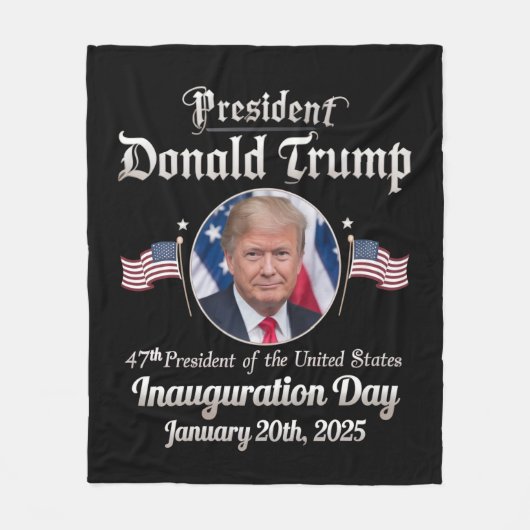 トランプ就任式の日2025第47期米国大統領 フリースブランケット (正面)
