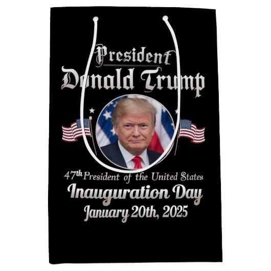 トランプ就任式の日2025第47期米国大統領 ミディアムペーパーバッグ (正面)
