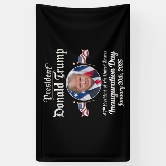 トランプ就任式の日2025第47期米国大統領 横断幕 (縦)