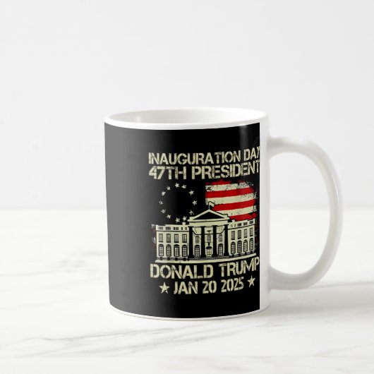 トランプ就任式の日2025 47thアメリカ大統領Whi コーヒーマグカップ (右)