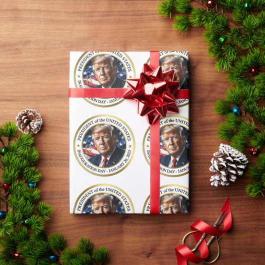 トランプ就任式コレクタブル包装紙 ラッピングペーパー (クリスマスギフト)