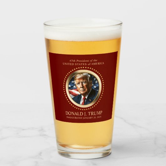 トランプ就任式デイお祝いビール タンブラーグラス (ドリンク正面)